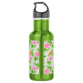 Blumenrosa-Muster-2367 Edelstahlflasche (Rückseite)