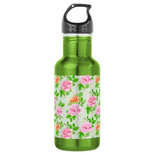 Blumenrosa-Muster-2367 Edelstahlflasche