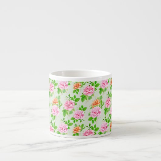 Blumenrosa-Muster-2367 Espressotasse (Vorderseite)