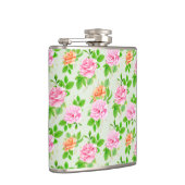 Blumenrosa-Muster-2367 Flachmann (Rechts)