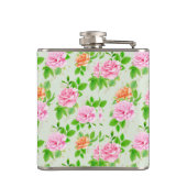 Blumenrosa-Muster-2367 Flachmann (Rückseite)