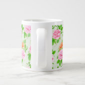 Blumenrosa-Muster-2367 Jumbo-Tasse (Rückseite)