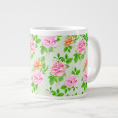 Blumenrosa-Muster-2367 Jumbo-Tasse (Vorderseite Rechts)