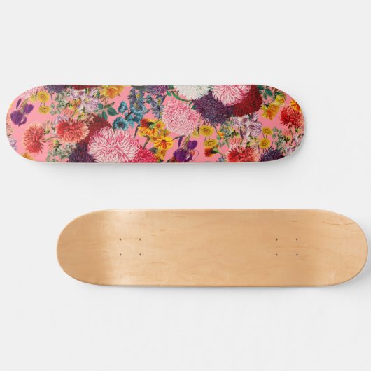 Blumenrosa Muster Skateboard (Horizontal)