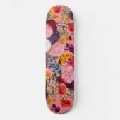 Blumenrosa Muster Skateboard (Vorderseite)