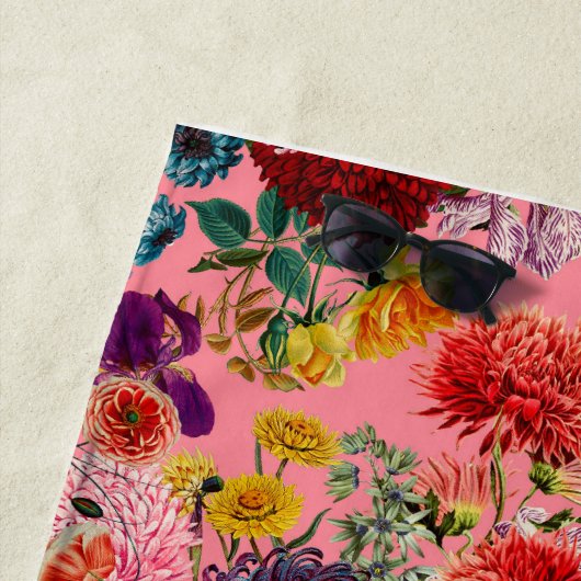 Blumenrosa Muster Strandtuch (Beispiel)