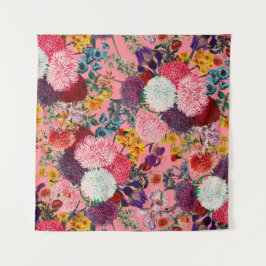 Blumenrosa Muster Wandteppich