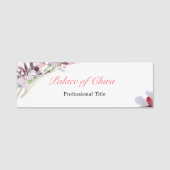 Blumenrosa Namensschild (Vorderseite)