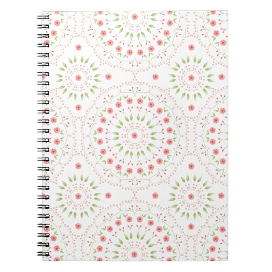 Blumenrosa Niedlich Chic Minimalistisch Mandala Mu Notizblock (Vorderseite)