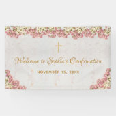 Blumenrosa Orchideen Gold Girl Bestätigung willkom Banner (Horizontal)