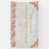 Blumenrosa Orchideen Gold Girl Bestätigung willkom Banner (Vertikal)