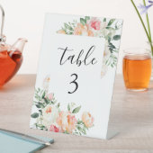 Blumenrosa-Peonies Hochzeitsklammer - Tischnummer Sockelschild (In Situ)