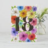 Blumenrosa Personalisiert 18. Geburtstagskarte (Stehend Vorderseite)