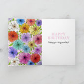 Blumenrosa Personalisiert 30. Geburtstag Karte (Innenseite)