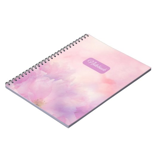Blumenrosa Personalisiertes Notebook - Individuell Notizblock (Linke Seite)