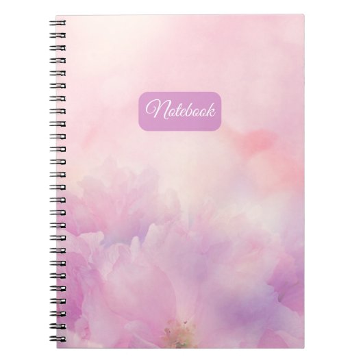 Blumenrosa Personalisiertes Notebook - Individuell Notizblock (Vorderseite)