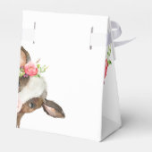 Blumenrosa Pony & Cow Babydusche Weiß Geschenkschachtel (Rückseite)