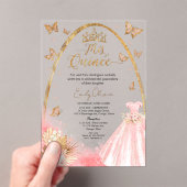 Blumenrosa Rosa Rosa Quinceanera Acryleinladungen (Insitu (Handheld))