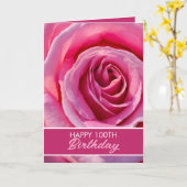 Blumenrosa Rose 100. Geburtstag Karte (Gelbe Blume)