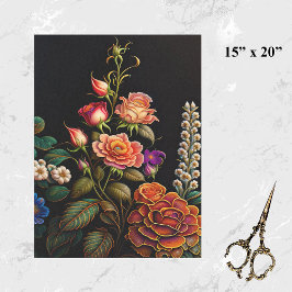 Blumenrosa Rose Bouquet Artwork Seidenpapier