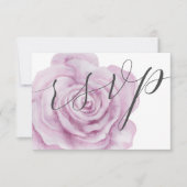 Blumenrosa-Rose-Wasserfarbenhochzeit RSVP Karte (Vorderseite)