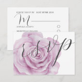 Blumenrosa-Rose-Wasserfarbenhochzeit RSVP Karte (Vorne/Hinten)