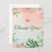 Blumenrosa Rosen bedanken sich bei der Karte (Vorne/Hinten)