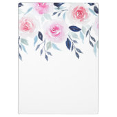 Blumenrosa Rosen Personalisierter Name Klemmbrett (Rückseite)