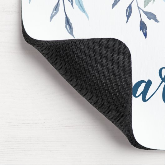 Blumenrosa Rosen Personalisierter Name Mousepad (Ecke)