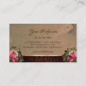 Blumenrosa Rosen Rustikaler Baum Bark Holzkörner Visitenkarte (Rückseite)