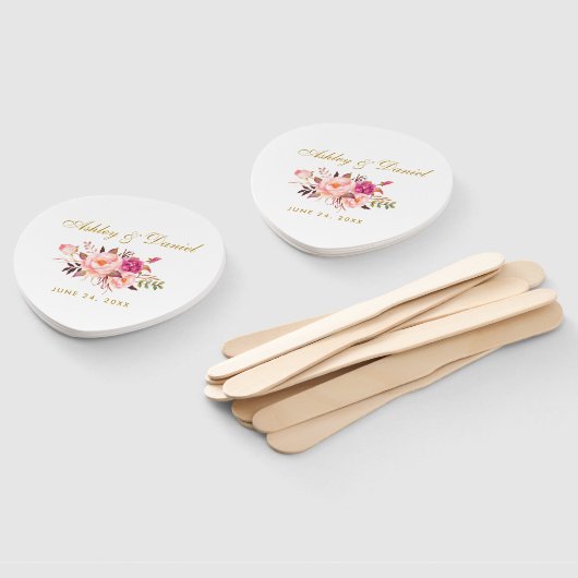 Blumenrosa Rosenblütenhochzeit Fächer (Non-assembled)