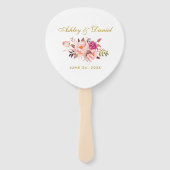 Blumenrosa Rosenblütenhochzeit Fächer (Vorderseite)