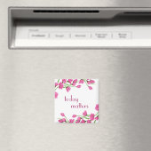 Blumenrosa Rosenknospe-Borders "Heute zählt" Magnet (In Situ (Geschirrspüler))