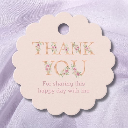 Blumenrosa Roses Brautparty Vielen Dank Geschenkanhänger