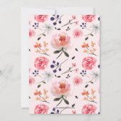 Blumenrosa Roses Peonies Muttertagsbrunch Einladung (Rückseite)