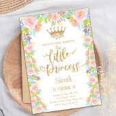 Blumenrosa Royal Party Thema für Mädchen Einladung