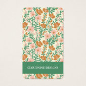 Blumenrosa Schmuckkarte mit grünem Ohrring (Vorderseite)