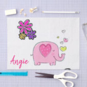 Blumenrosa Schweine aus Gewebepapier Seidenpapier (Handwerk)