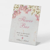 Blumenrosa Script Orchids Marble Blume Bar Sockelschild (Vorderseite)