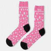 Blumenrosa Socken (Linkes Detail)