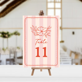 Blumenrosa-Streifenhochzeit Einladung