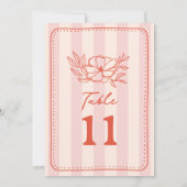 Blumenrosa-Streifenhochzeit Einladung (Rückseite)