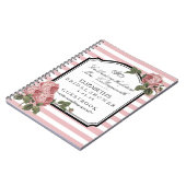 Blumenrosa Stripes Girly BrautpartyGuestbook Notizblock (Linke Seite)