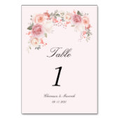 Blumenrosa Tischdecke Tischnummer (Vorderseite)