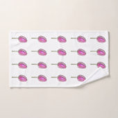 Blumenrosa Tulip Blume Bud Patterns Weiß Niedlich Badhandtuch Set (Handtuch)