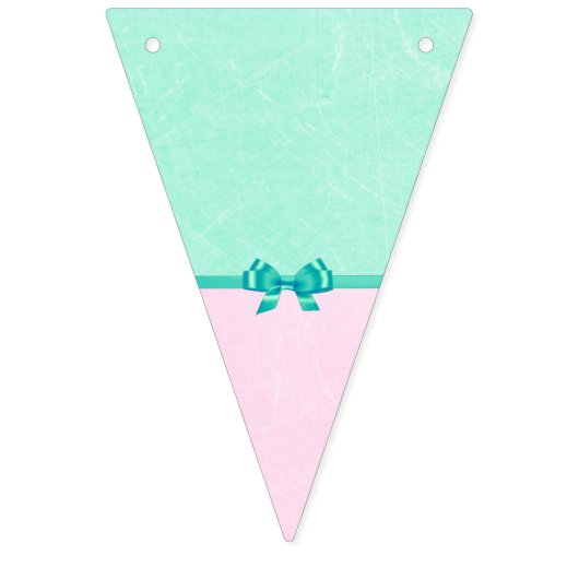 Blumenrosa und Aquamarine Banner für Hochzeiten (Zweite Fahne)