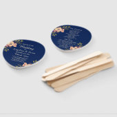 Blumenrosa und Blauer Hochzeitsprogramm Fächer (Non-assembled)