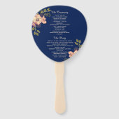 Blumenrosa und Blauer Hochzeitsprogramm Fächer (Rückseite)