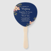 Blumenrosa und Blauer Hochzeitsprogramm Fächer (Vorderseite)