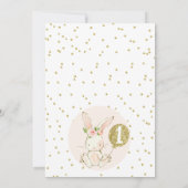 Blumenrosa und Goldbarsch 1. Geburtstag Einladung (Rückseite)